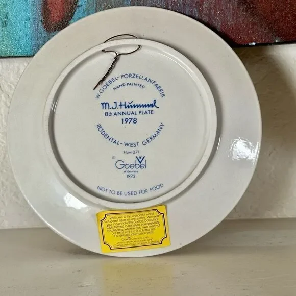MJ Hummel annual plate 1978 vintage collectors plate - Picture 4 of 12